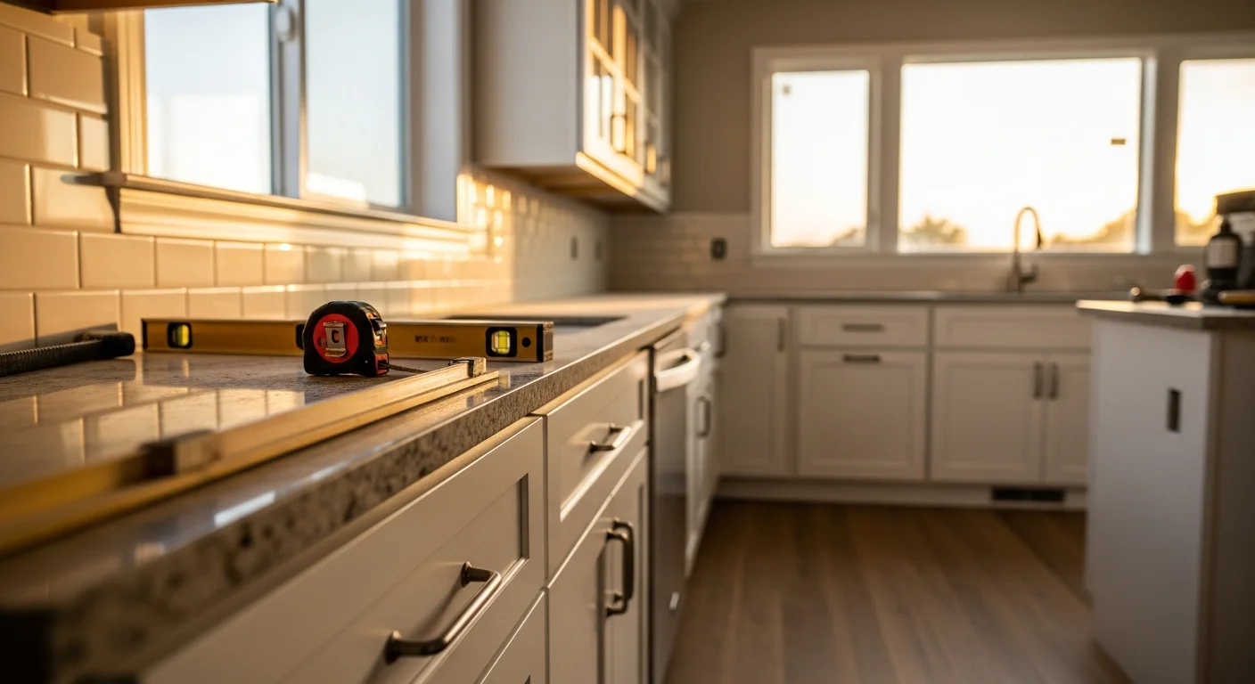 Modern kitchen with custom cabinets and granite countertops