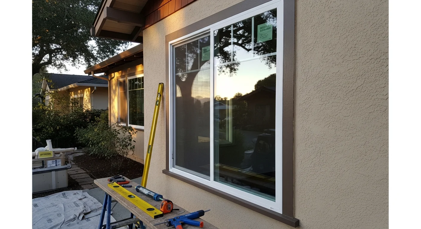 New energy-efficient windows installed in home exterior